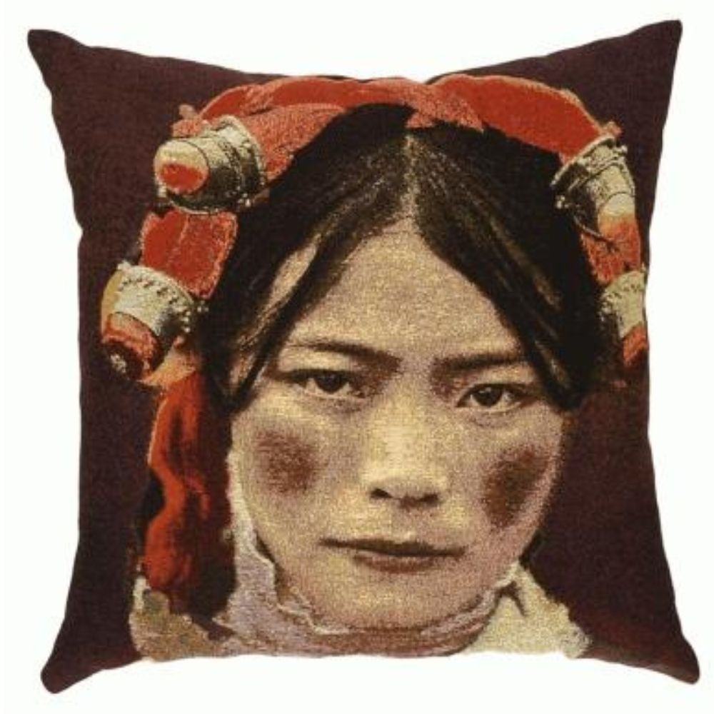 Ceba People of Tibet Cushion - Purple - NotBrand