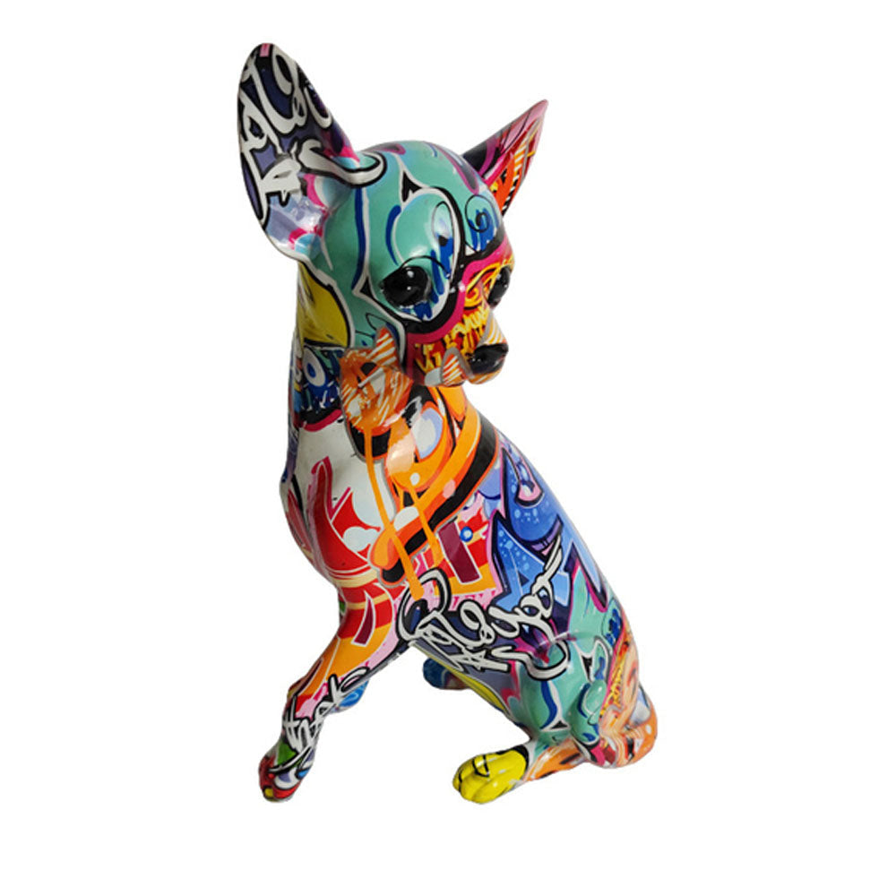 Chihuahua Resin Graffiti Sculpture Ornament - Range - Notbrand