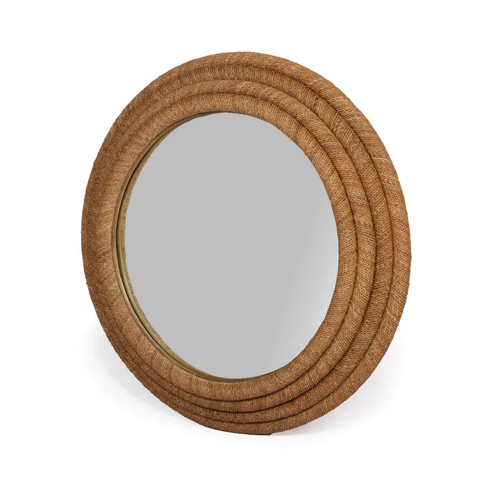 Chloe Rope Frame Round Wall Mirror - Quad Rope - Notbrand