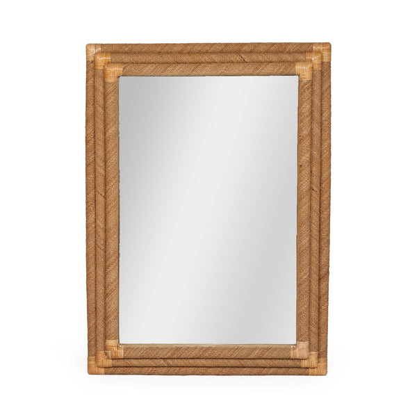 Chloe Rope Frame Rectangular Wall Mirror - Natural - Notbrand