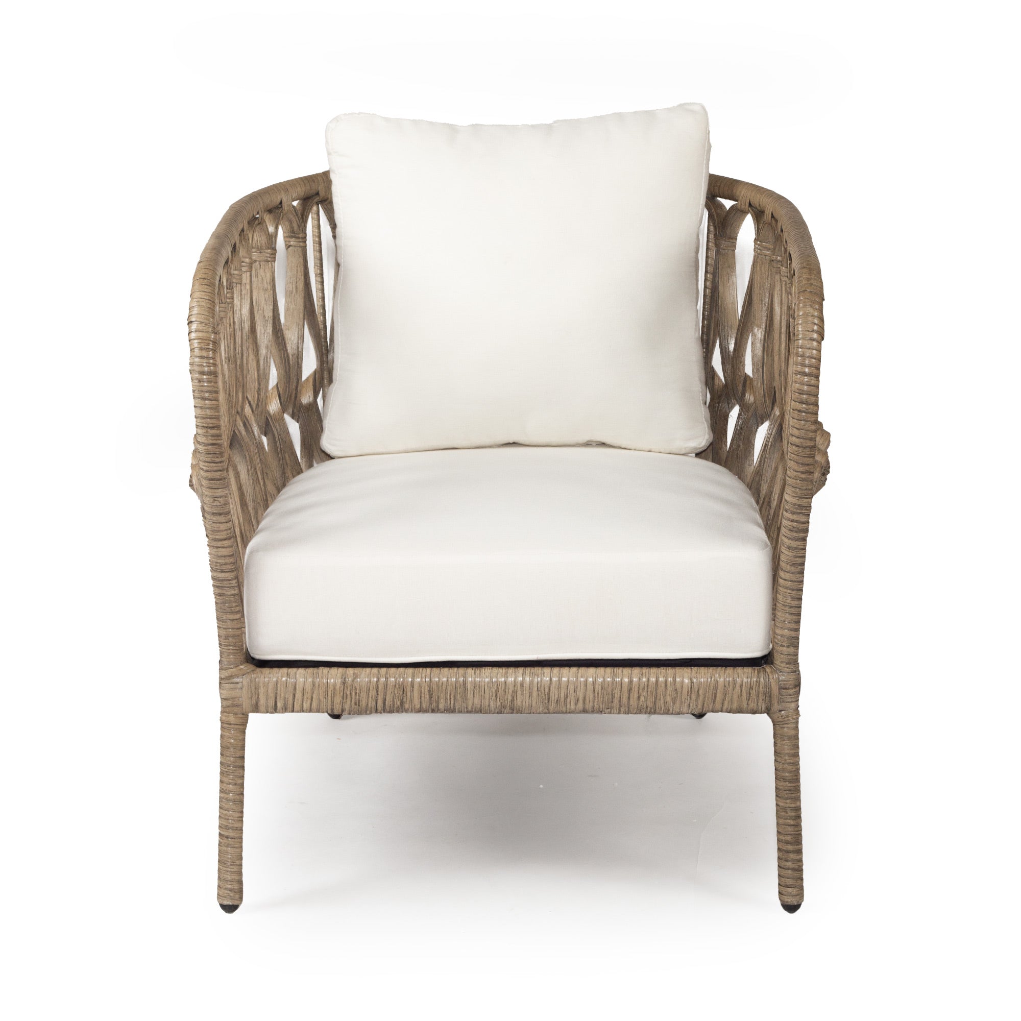 Cilla Rattan Lounge Tub Chair - Grey Wash - Notbrand