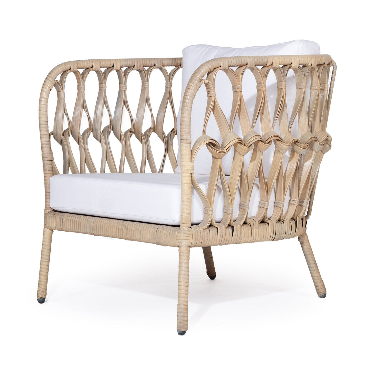 Cilla Rattan Lounge Tub Chair - White Wash - Notbrand
