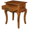 Coita French Provincial Single Drawer Side Table - Light Pecan - Notbrand