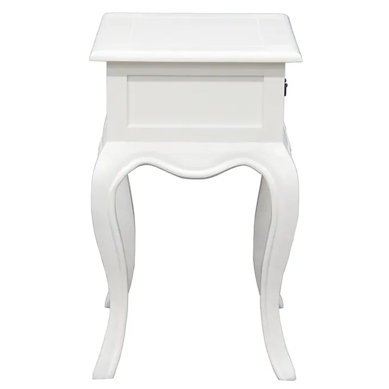 Coita French Provincial Single Drawer Side Table - White - Notbrand