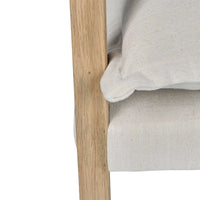Coolum Wooden Arm Chair - Natural & Cream - Notbrand