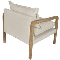 Coolum Wooden Arm Chair - Natural & Cream - Notbrand