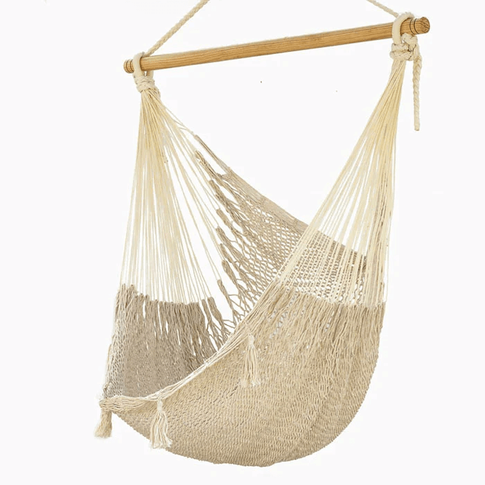 Cotton Mexican Hammock Outdoor Chair in Cream - Extra Large - Notbrand