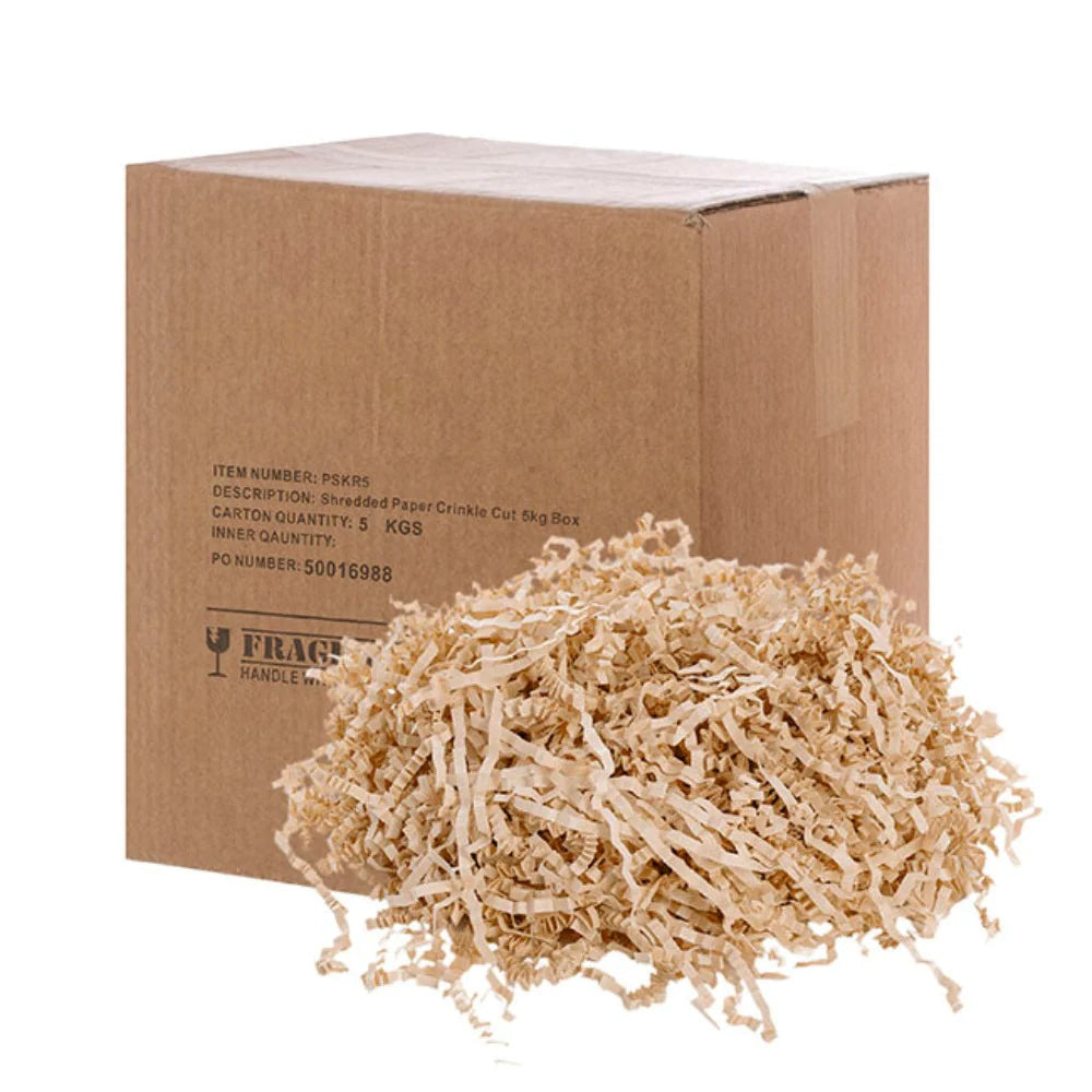 Crinkle Cut Premium Shredded Paper Fill Kraft - 5kg Box - Notbrand