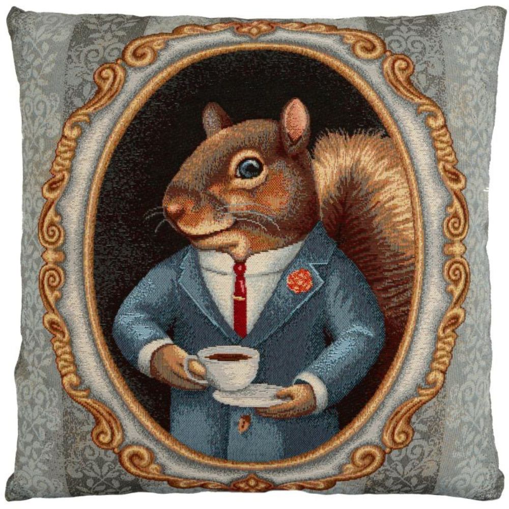 Cyril Squirrel Cushion - Suede Fabric - NotBrand