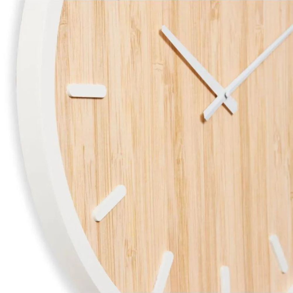 Tyson Wall Clock - White & Natural - Notbrand