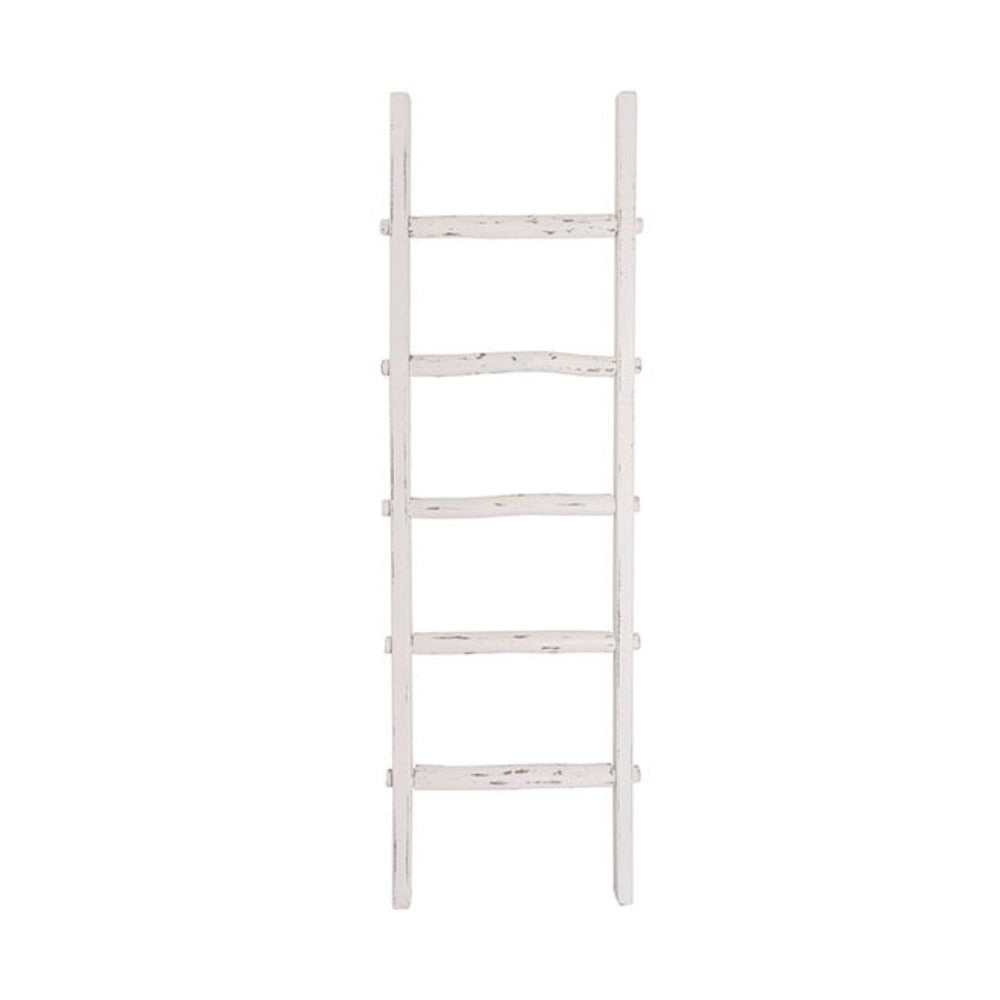 Decorative Wooden Ladder in Washed White - Small - NotBrand