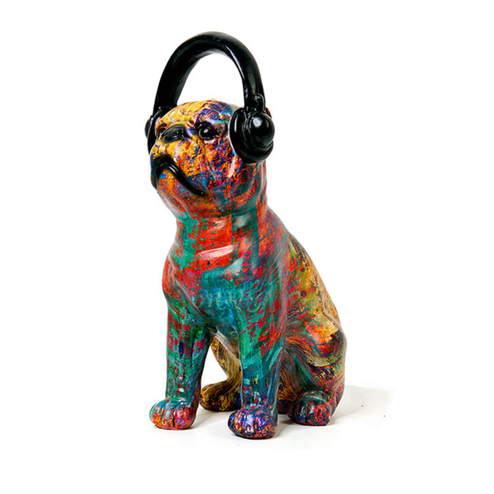 Dog With Headphone Resin Graffiti Sclupture Ornament - Range - Notbrand