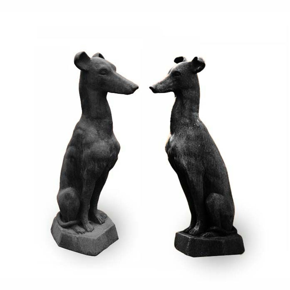 Cast Iron Sitting Dogs Figurine - Black - Notbrand