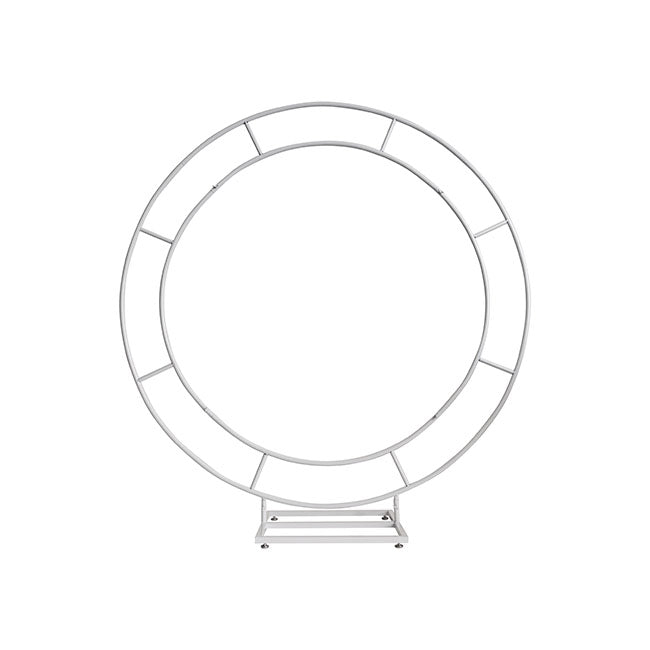 Circular Double Ring Backdrop Frame in White - 150cmD - Notbrand