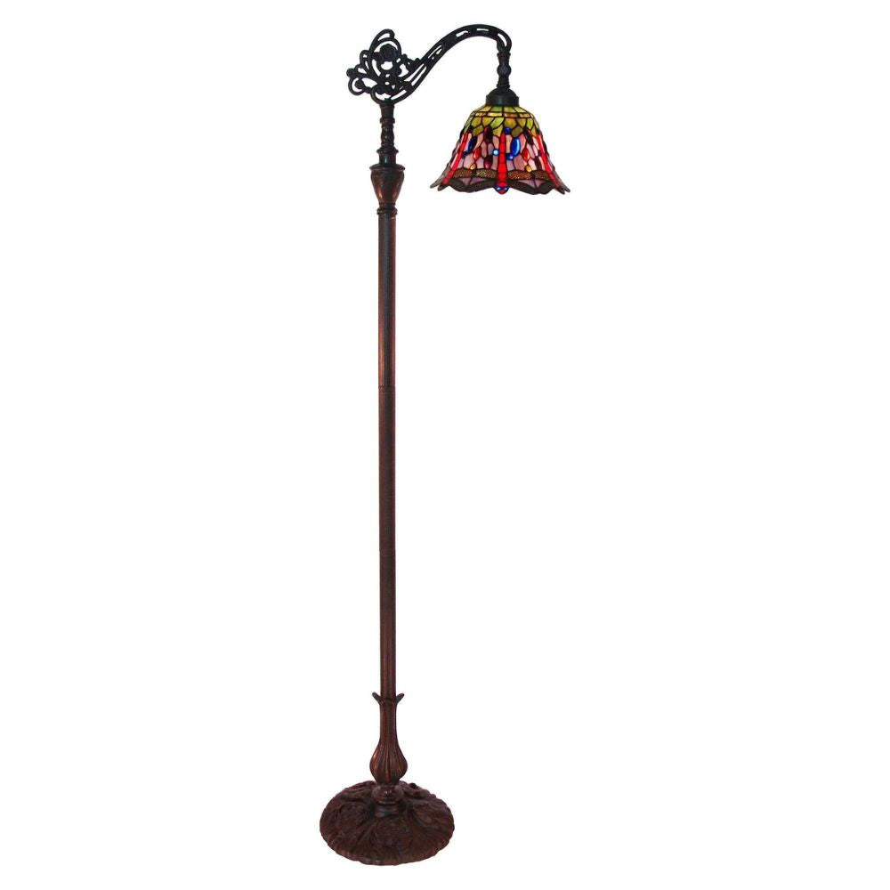 Dragonfly Tiffany Style Metal Floor Lamp - Red - Notbrand
