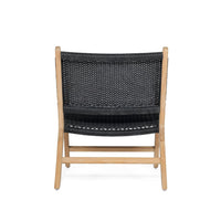 Earine Close Weave Accent Arm Chair – Black - Notbrand