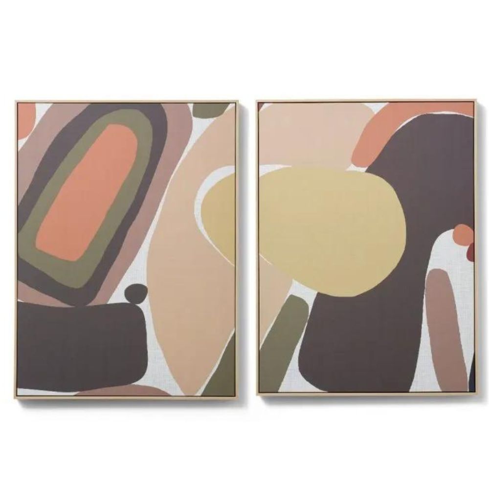 Earthy Assorted Abstract Canvas Wall Art - Set of 2 - Notbrand