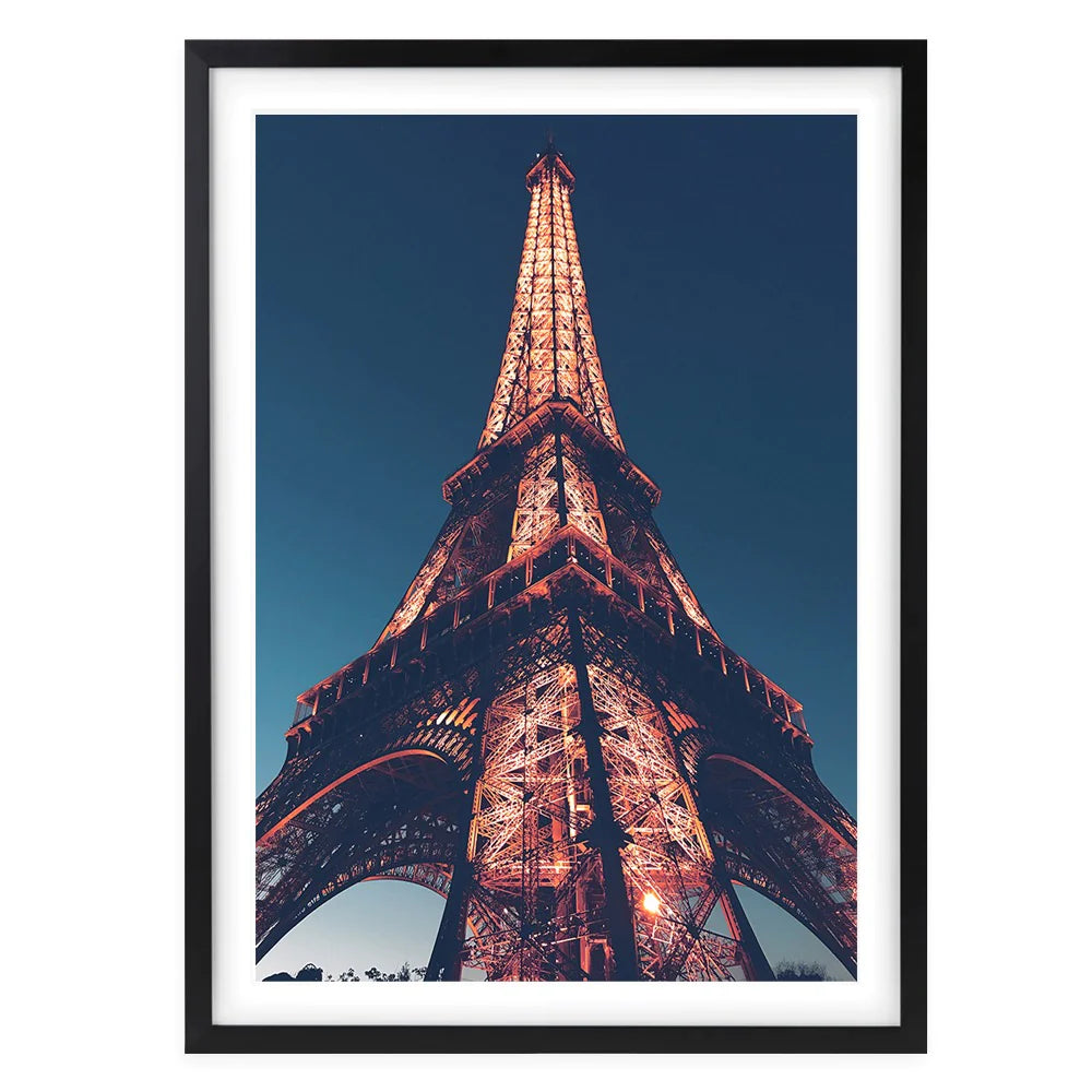 Eiffel Tower At Dusk A1 Framed Wall Art - Large - NotBrand