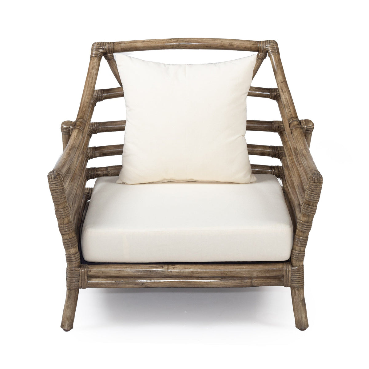 Elena Rattan Lounge Chair - Grey - Notbrand