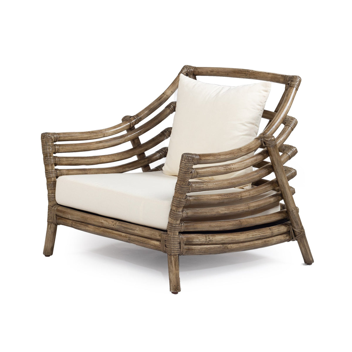 Elena Rattan Lounge Chair - Grey - Notbrand