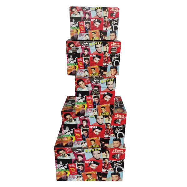 Set of 5 Elvis Collage Trunks Storage Boxes - NotBrand
