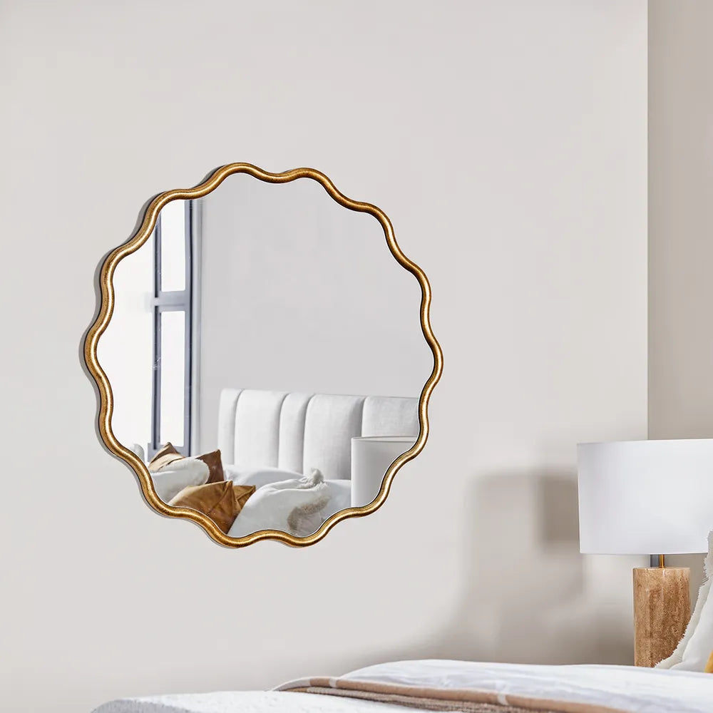 Emilie Round Wall Mirror - Antique Gold - NotBrand