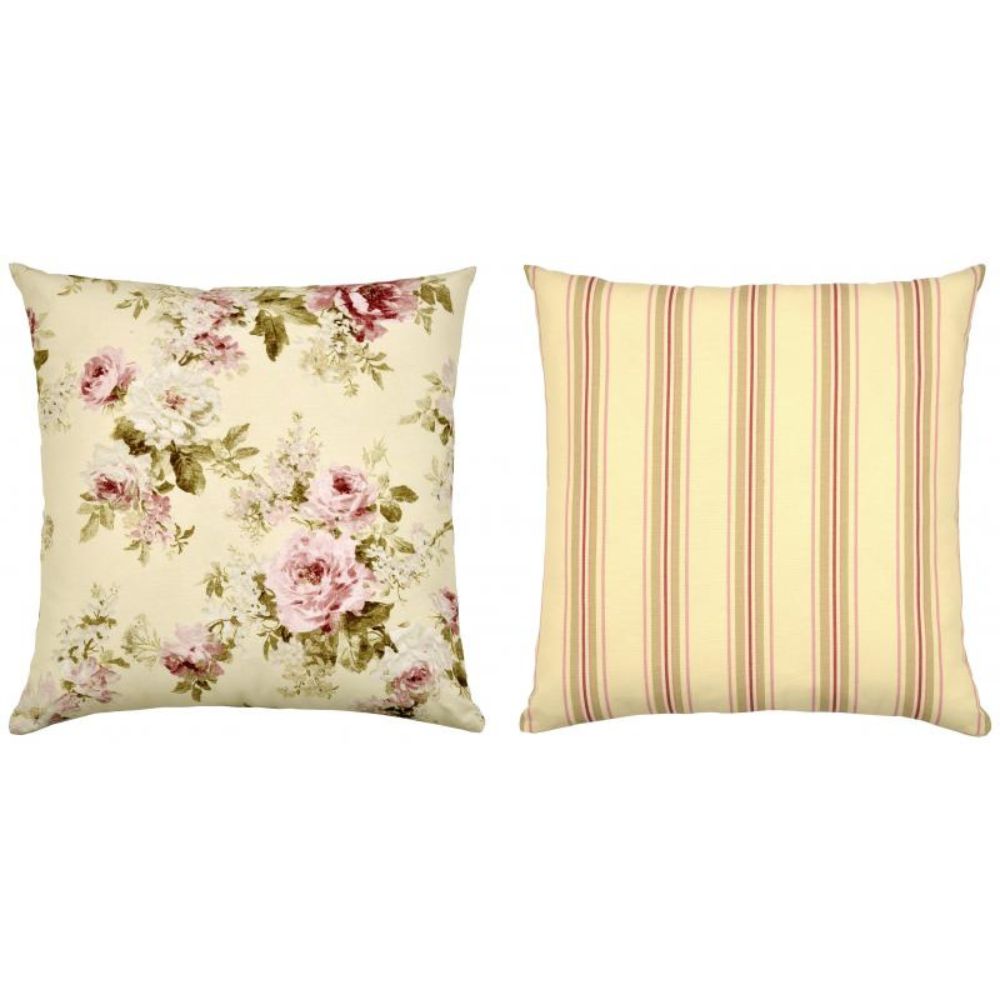 Emily Floral Stripe Cushion - NotBrand