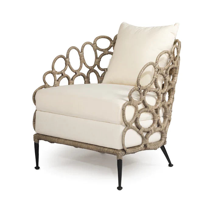 Etta Rattan Lounge Chair - Grey - Notbrand