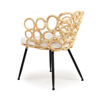 Etta Rattan & Metal Occasional Chair - Natural - Notbrand