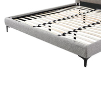 Tasa Fabric King Bed Frame - Sand Boucle - NotBrand