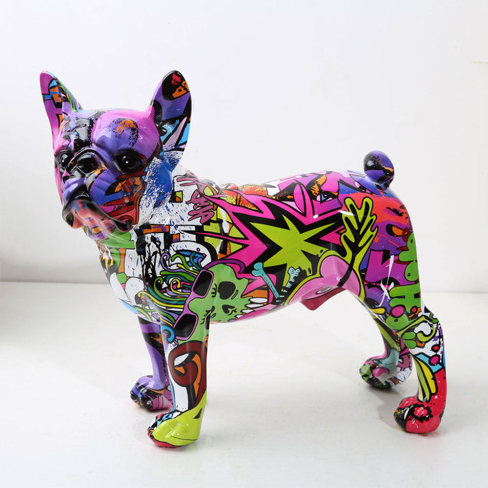 Resin Graffiti Bulldog Sculpture - Range - Notbrand