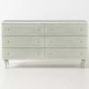 Simano Wood and Marble 6 Drawer Dresser - Green