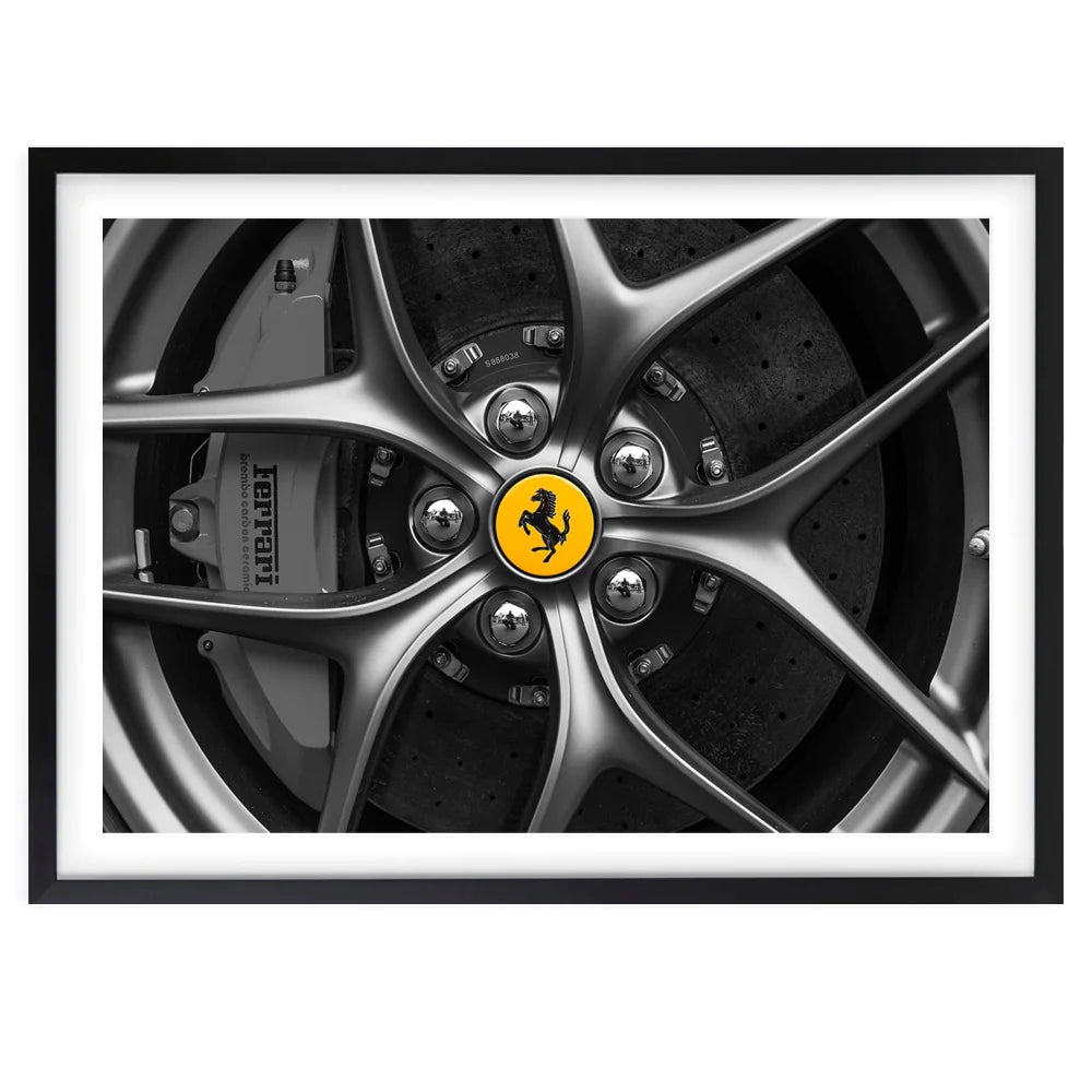 Ferrari Wheel Framed A1 Wall Art Print - Large - NotBrand
