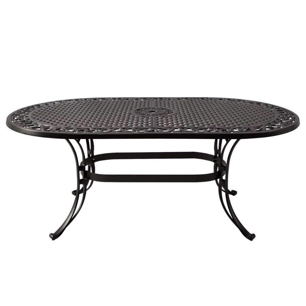 Fiji Cast Aluminium Oval Outdoor Dining Table - Black - NotBrand