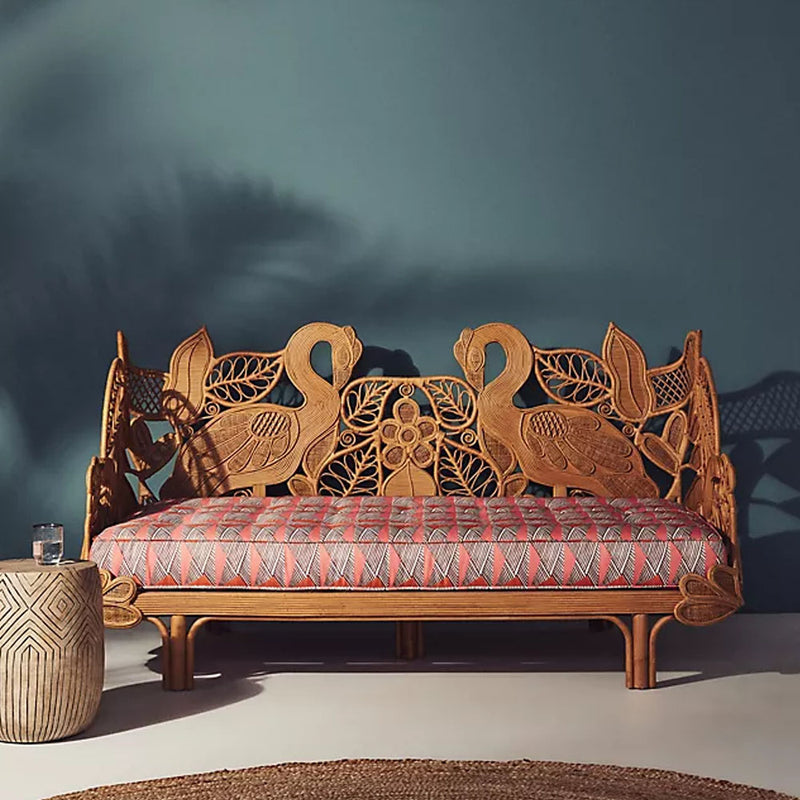 Siwan Handcarved Rattan Flamingo Daybed Sofa - Notbrand