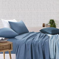 Flat and Fitted Bedsheets Set With Pillowcases -Marine