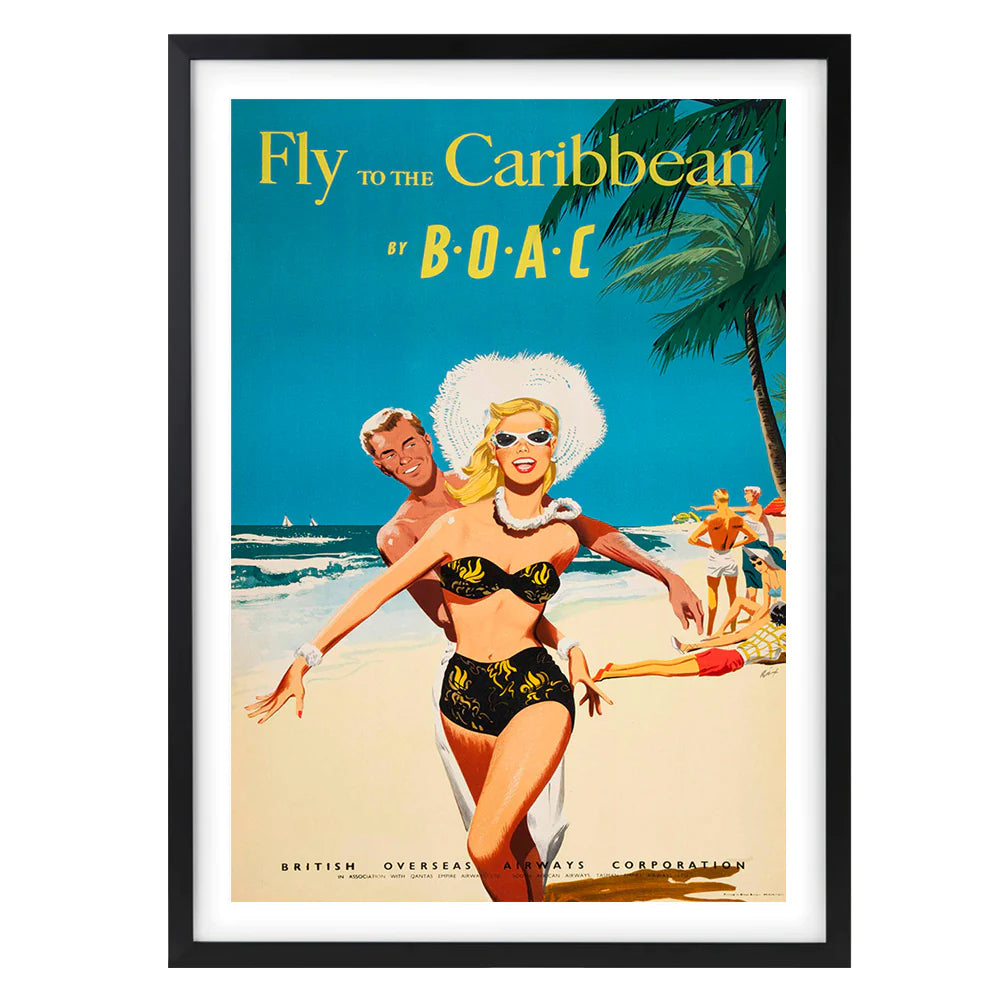 Fly Carribbean by B.O.A.C A1 Wall Art Print - Large - NotBrand