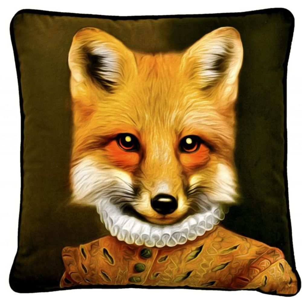 Foxy Fox Cushion - Velvet Fabric - NotBrand