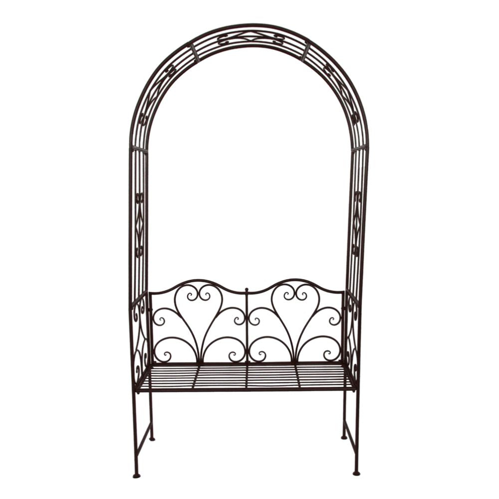Garden Arch with Bench Seat - Rustic Brown - NotBrand