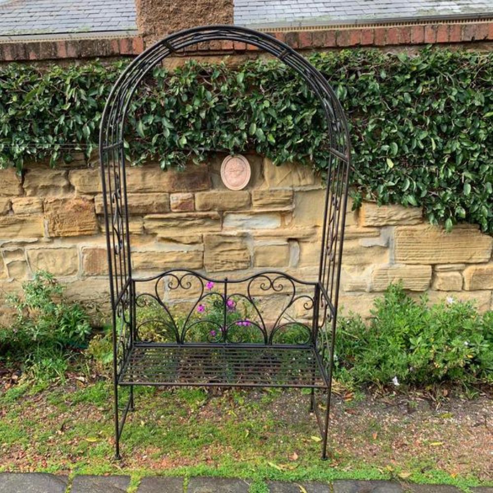 Garden Arch with Bench Seat - Rustic Brown - NotBrand