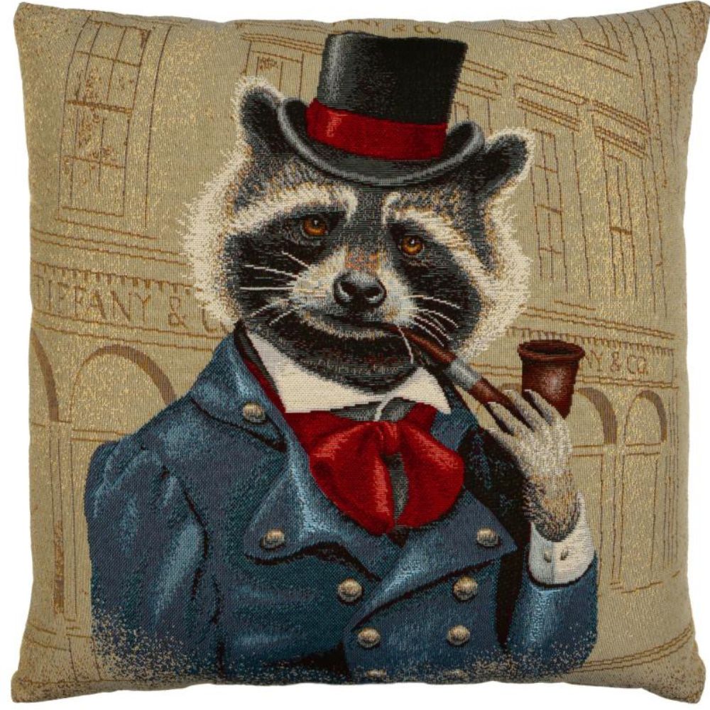 George Racoon Cushion - Suede Fabric - NotBrand