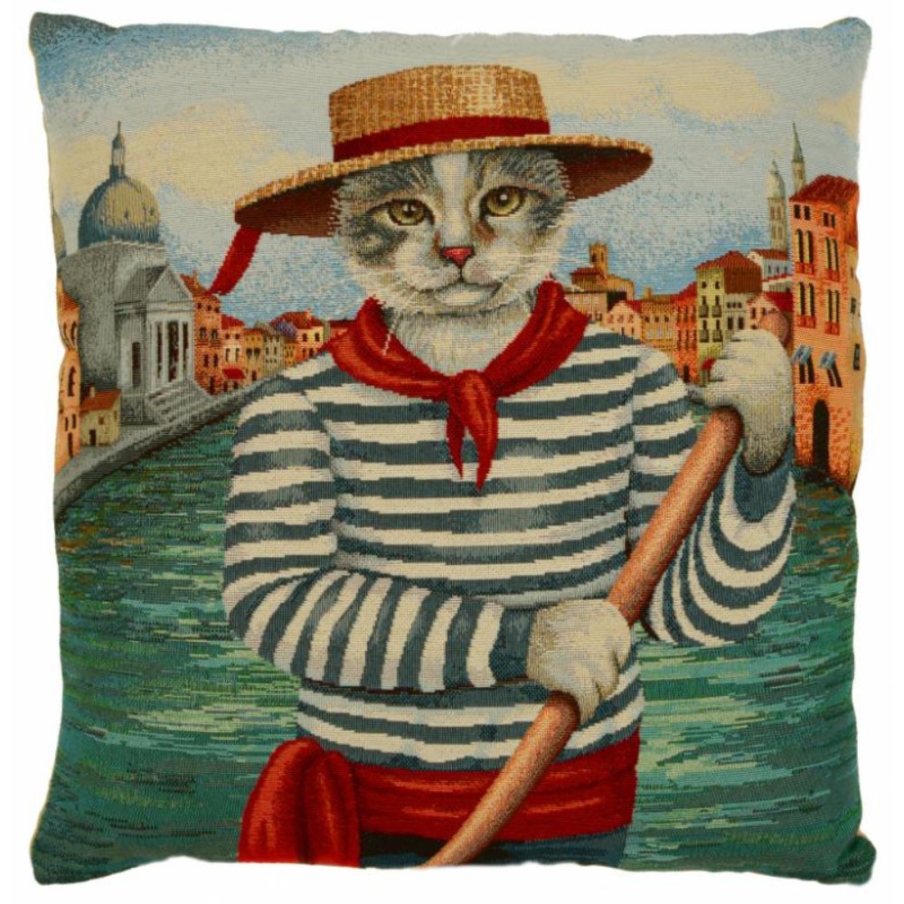 Gondolier Cat Cushion - Suede Fabric - NotBrand