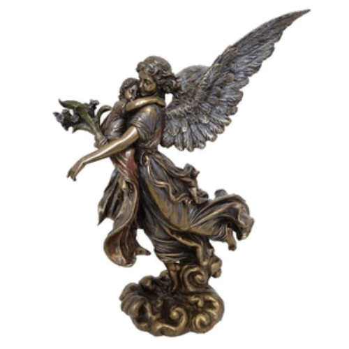 Veronese Cold Cast Bronze Guardian Angel with Infant Figurine - Notbrand