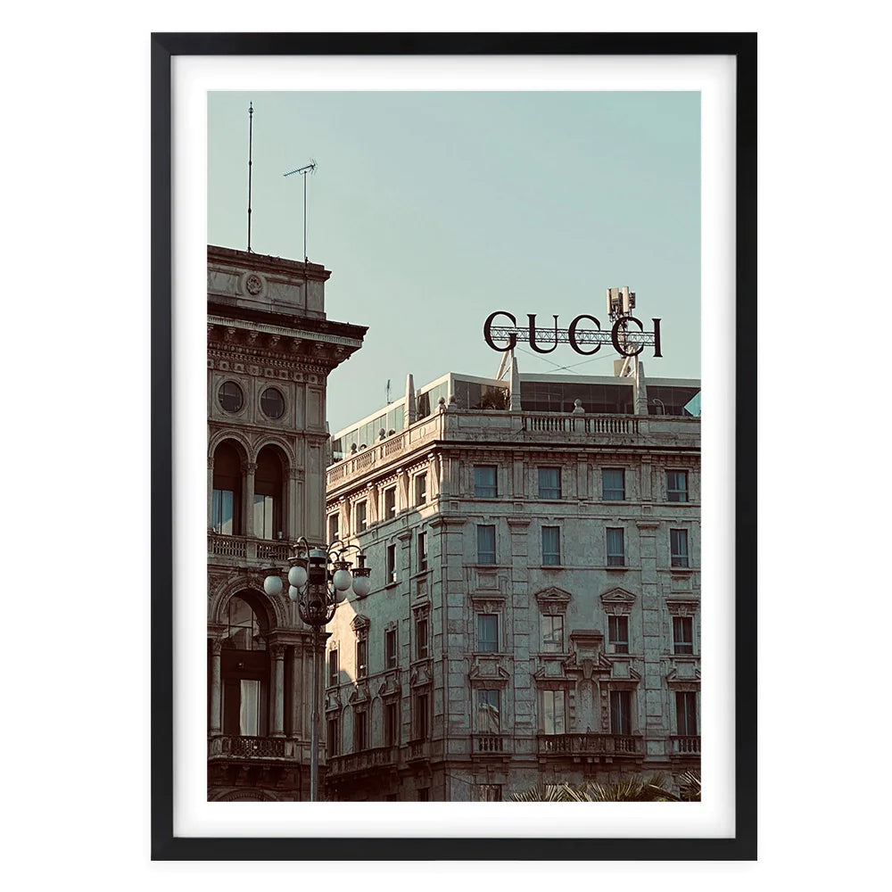 Gucci Building Framed A1 Wall Art Print - Large - NotBrand