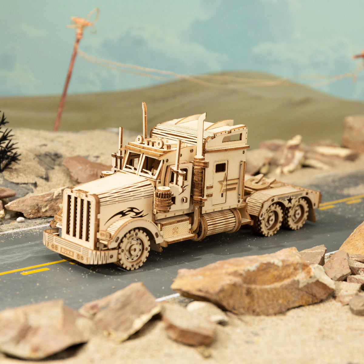 ROKR 3D Heavy Truck Wooden Puzzle Model Building - Notbrand