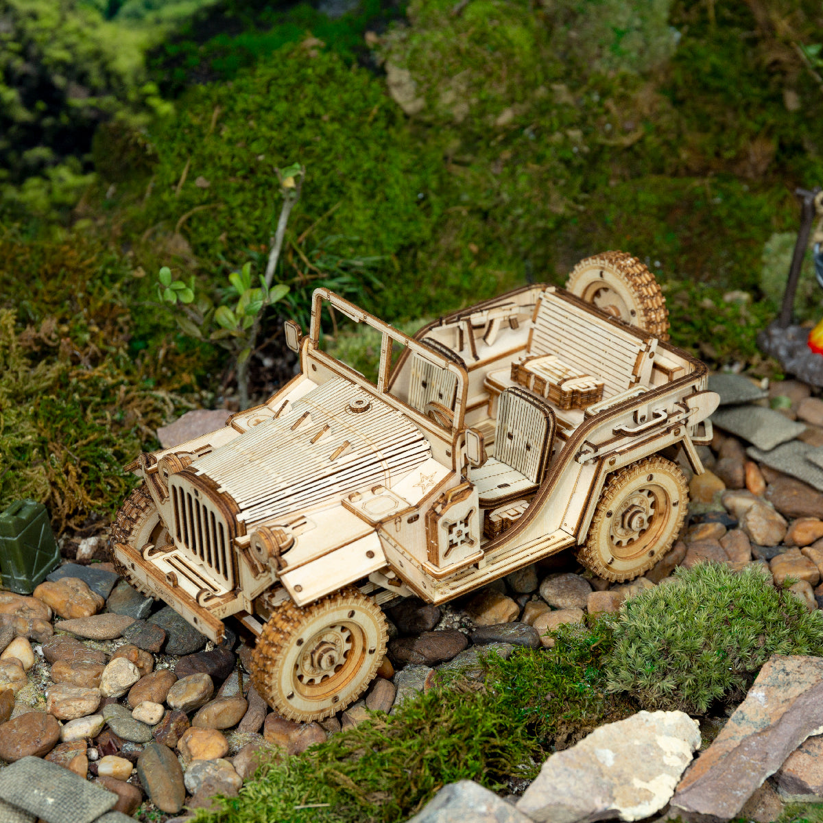 ROKR 3D Army Jeep Wooden Puzzle Model Building - Notbrand