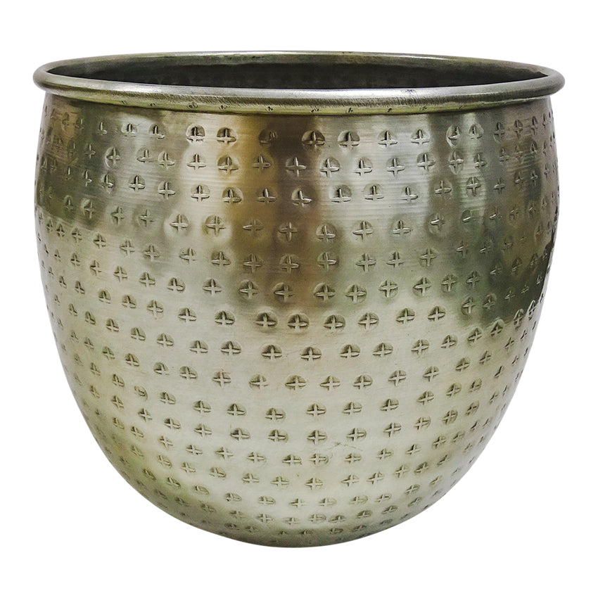 Zudarne Pot Planter in Polished Antique Silver - Set of 3 - Notbrand