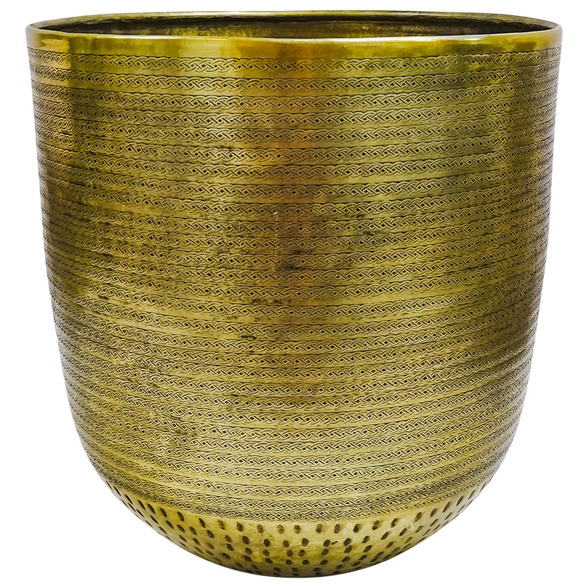 Bairri Pot Planter in Polished Antique Brass - Set of 4 - Notbrand