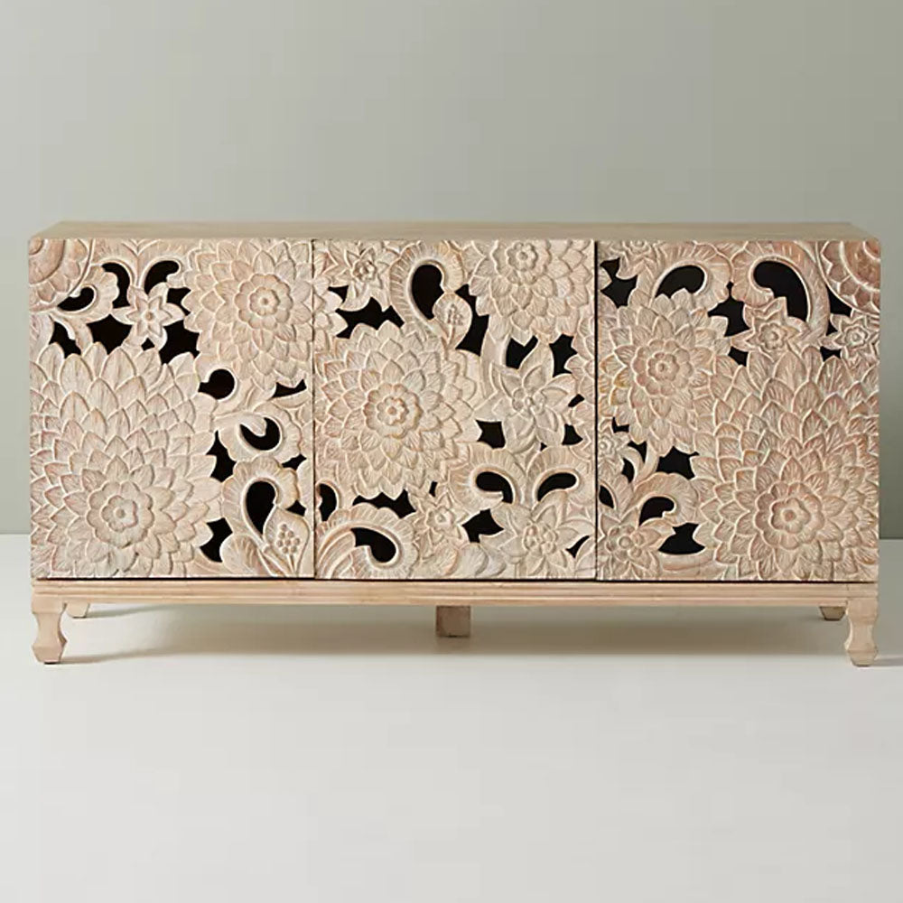 Jaya Handcarved Lotus Sideboard - Notbrand