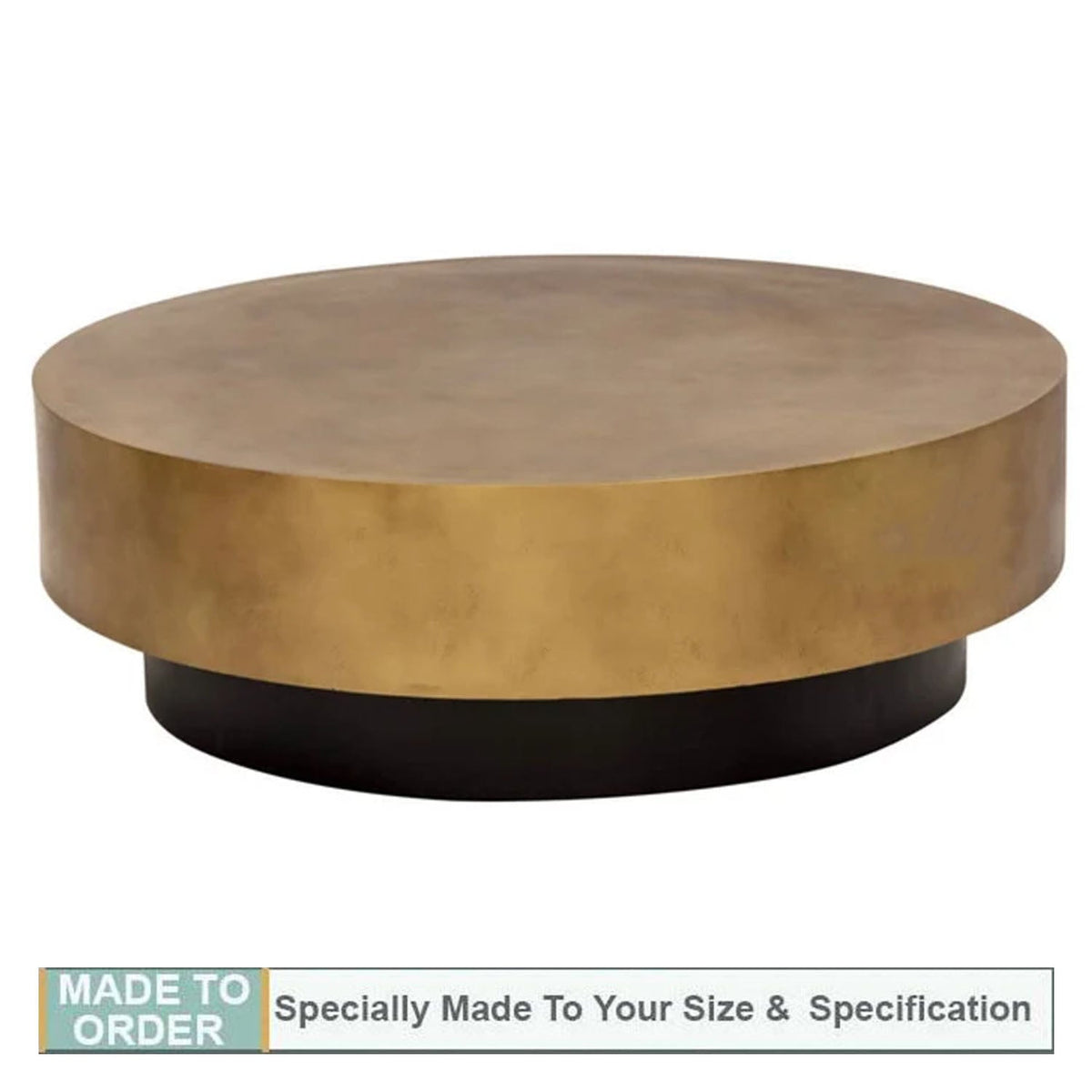 Suzie Brass Cladded Round Coffee Table - Gold - Notbrand